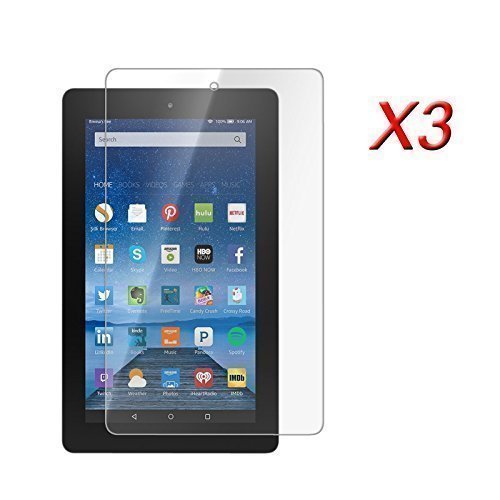 3 x Infiland Amazon Fire (7-Zoll-Tablet, 5. Generation - 2015 Modell) Ultra-Klar Schutzfolie - High Definition Kristallklar Displayschutzfolie Premium Screen Protector (HD Clear)(3 Stück)