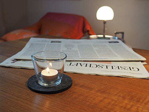 FILU Filzuntersetzer rund 8er Pack (Farbe wählbar) dunkelgrau – Untersetzer aus Filz für Tisch und Bar als Glasuntersetzer / Getränkeuntersetzer für Glas und Gläser - 4