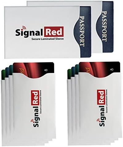 Laminated Passport and Credit Card Protector – Set of 8 Credit Card and 2 Passport RFID Blocking Sleeves; Fit in Wallet and Purse