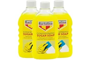 3 PCS Flask SUGAR SOAP Concentrate BARTOLINE MEW 500ML REMOVES Grease, Dirt & Nicotine May BE Used AS A General Household Cleaner