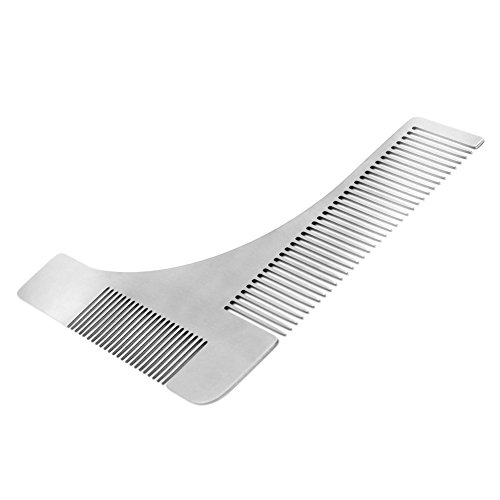 Bart-Schablone Bartkamm aus hochwertigem Edelstahl Bart Styling Rasur–Vorlage für Bartpflege perfekt Bartform Rasur der Bartlinie, Symetrischer Bart - 4