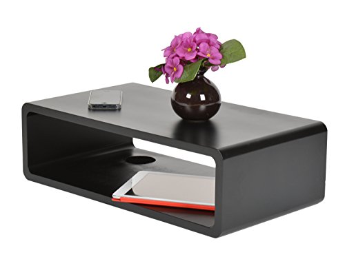 Hifi Lounge Audio Regal Board Wand Halter Retro CD DVD Medienregal in Schwarz - 2