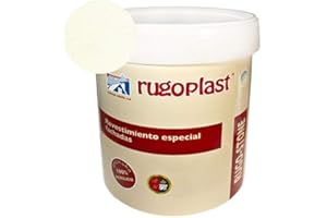Rugoplast Pintura Revestimiento Especial Fachadas Rugo Stone Colores Ideal para Dar un Toque de Color a las Paredes Exteriores de tu Casa, Marfil, 4L