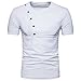 Produktbild Mode Persönlichkeit Herren Bluse/ VENMO Slim Fit Zipper Top/ Kurzärmeliges T-shirt/ Shirt Basic Casual Tshirt/ Kurzarm Longshirt Asymmetrische Patchwork Oberteile / Blusen Einfarbig Tops Hemden (White, M(Asian M =EU S))