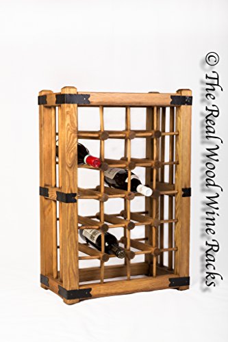 New Real Wooden Rustic Wine Rack / Cabinet, 24 Bottles with Table Top, Kitchen / Bar