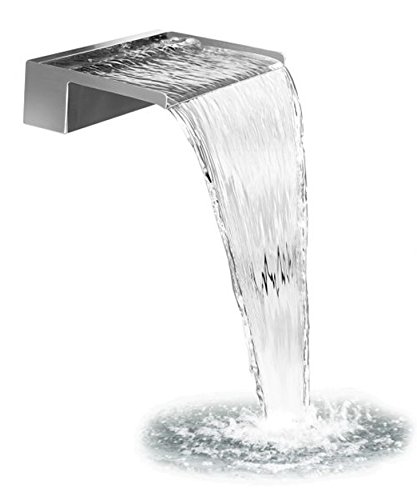 Wasserfall Set 45 cm „max. Fallhöhe 1 mtr.“ incl. LED-Beleuchtung aus Edelstahl oder Corten Wasserauslauf - 2