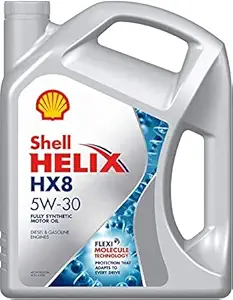 Shell Helix HX8 5W-30 API SN/CF, ACEA A3/B4 Fully Synthetic Engine Oil for Cars (5 L)