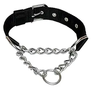 RvPaws Dog Choke Pet Nylon Half Chain Collar Half Choker Stainless Steel Dogs Collars 1 Piece Size - 1.25 inch Large (Color May Vary) 1 Pcs Pack