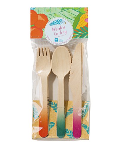 Talking Tables FST2-CUTLERY Floral Fiesta Hölzernes Besteck, 6 Einstellungen, Pappe, mehrfarben, 1.50 x 10.00 x 23.50 cm - 2
