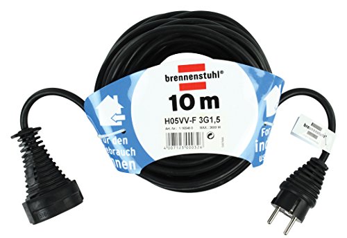 Brennenstuhl Qualitäts-Kunststoff-Verlängerungskabel 10m schwarz, 1165460 - 2