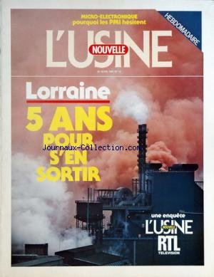 USINE NOUVELLE TECHNIQUES ET TECHNICIENS (L') [No 13] du 26/03/1981 - LORRAINE - 5 ANS POUR S'EN SORTIR MICRO-ELECTRONIQUE - POURQUOI LES PMI HESITENT gratuit