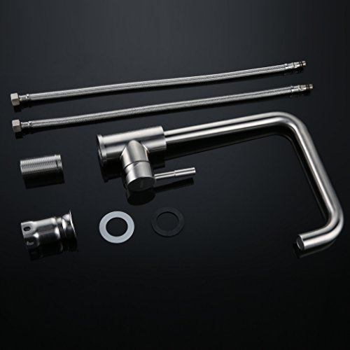 Kinse SUS304 Mischbatterie 360°Drehbar aus Edelstahl mit ABS Bubbler - 4