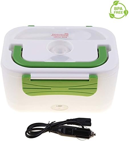 Vmotor Portable 12V Car Use Electric Heating Lunch Box Bento Meal Heater Food Warmer 45W(Green)
