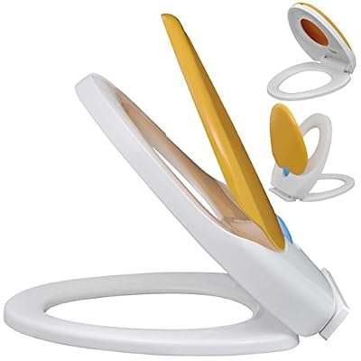 vidaXL Abattant WC à Fermeture en Douceur pour Adulte/Enfant Blanc Jaun