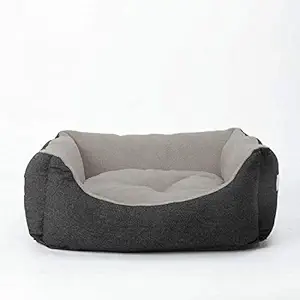 PetsHub's Elite Dog/CAT Bed Ultra Soft Grey & Black Colour Reversible Machine Washable Sofa Style (Export Quality)- Medium