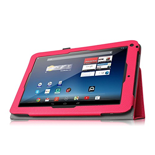 Fintie Medion Lifetab E10315 / E10316 / E10317 / E10318 / E10320 Hülle Case – Folio Kunstleder Schutzhülle Tasche Cover Etui mit Ständerfunktion und Stylus-Halterung für MEDION LIFETAB E10315 / E10316 / E10317 / E10318 / E10320 (10,1 Zoll) Tablet-PC, Magenta - 7