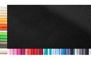 1buy3 Tissu de côtes Jersey XXL au mètre|Double : 75cm de Largeur|Simple : 150cm de Largeur|Couleur : 49 Noir|0,50m de Longueur|96% Coton, 4% élasthanne|Plus de 50 Coloris au Choix|Jersey