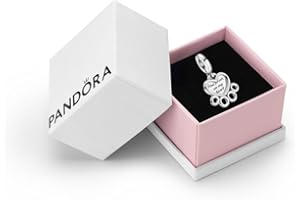 Pandora Moments Women's Sterling Silver Hearts & Paw Print Dangle Charm, With Gift Box