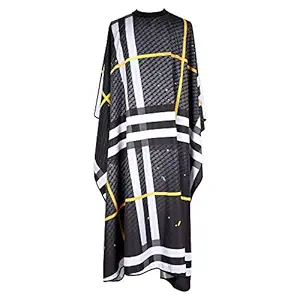 BARBER PRO Barber Cape - Hair Cutting Cape with Snap Closure and Rubberized Collar, Professional Salon Cape, Hairdressing Cape - Haircut Cape Ajustable for Hairstylists, 57 x 64 inches (Black)