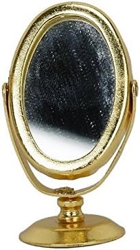 Pengmma DollHouse Gold Frame Miniature Table Mirror