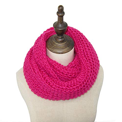 DAHUANZIG Écharpe 2019 Mode Nouvelle Hiver Neutre écharpe en Tricot écharpe Cou Femme Chaude Crochet Anneau Femme Foulard Dames, Rose
