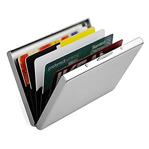 Preisvergleich Produktbild Magicmoon Ultra Thin Aluminiummetall Wallets - RFID-Blocking-Kreditkarte -Mappen-Halter für Männer & Frauen - Die besten Karten-Schutz mit 6 PVC Slots und Edelstahl Latch