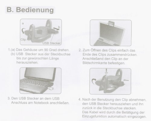 Laptop LED Klemmleuchte mit USB Anschlu  