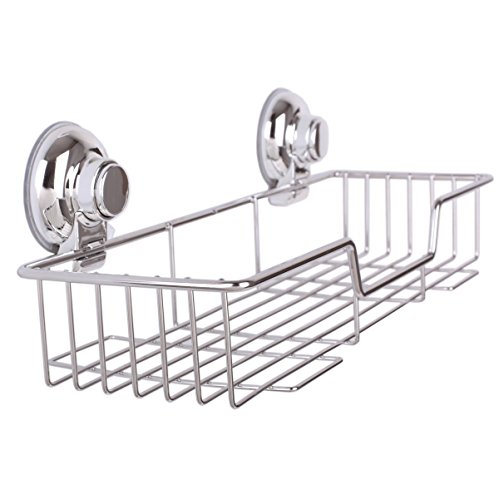 Ifly Online® Edelstahlregal mit Saugnapf Küchenspeicher Organisator Badezimmer Duschen Aufbewahrungskorb