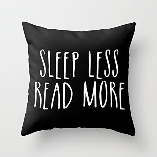 Sleep less, read more quotes canvas pillow covers decorative canvas pillow protector cushion covers 18 x 18 inches