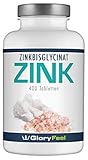 ✅ TOP PREIS-LEISTUNGSVERHÄLTNIS INKLUSIVE EBOOK - 400 Tabletten für mehr als 13 Monate für einen unschlagbaren Preis 👉 🎁 INKLUSIVE ZINK-EBOOK: Zusätzlich erhalten Sie das E-Book zum Produkt mit vielen Hintergrundinfos rund um elementares Zink, die Bioverfügbarkeit von Bisyglycinat und anderen Zink-Verbindungen sowie gesunde Haut und Ernährung zum Herunterladen auf gloryfeel.de