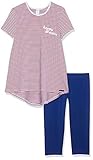 Lässiges 3/4 Mädchen Pyjama aus weichem Baumwoll-Jersey; Oberteil: Kurzarmshirt mit hochgeschlossenem Rundhalsausschnitt, verlängerter Rückenteil, leicht ausgestellt geschnitten