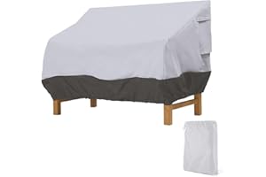 GENERIC Copertura per Panca da Giardino 2/3/4 Posti Copertura Divano Esterno Impermeabile Anti-Vento Anti-Polvere Anti-UV in Oxford Resistente Copertura per Mobili da Giardino (Grigio, 147x83x79cm)