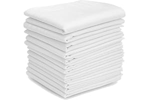 Yuktha 100% Cotton Handkerchief 16" x 16" (40cmx40cm) Premium Handkerchiefs Pocket Square Hankies for Men and Women, Classic Hankie for Grooms- 10 PCS