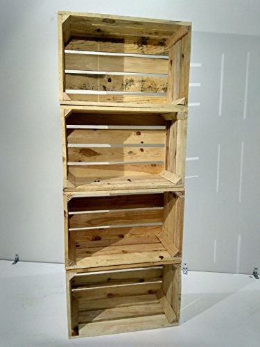 SET 4 CAJAS DE MADERA PINO NATURAL VINTAGE