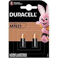 Duracell - Pilas especiales alcalinas MN21 de 12 V, paquete de 2 unidades (A23 / 23A / V23GA / LRV08 / 8LR932) diseñadas para su uso en mandos a distancia, timbres inalámbricos y sistemas de seguridad