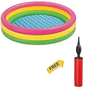 ULTRINA Kid's Inflatable Baby Pool,Bath tub Tube for Enjoying Kids for 1-4 Years Bath Tub for Kids 2-feet, 3-feet Swimming Pool Bath Tub Kiddie Pools Kids (Multicolor) (3 FEET 86CM x 25CM)