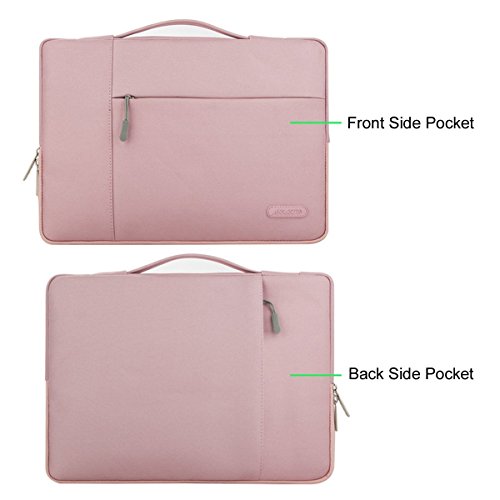MOSISO Polyester Gewebe Multifunktionshülsen Aktenkoffer Handtaschen Kasten Abdeckung für 14 Zoll Notebook Computer Ultrabook, Pink - 2