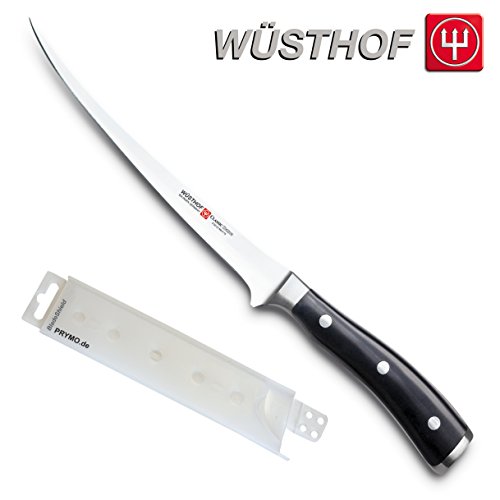 Wüsthof Classic Ikon 4626 Filiermesser 18 cm schwarz inkl. PRYMO.de® Klingenschutz