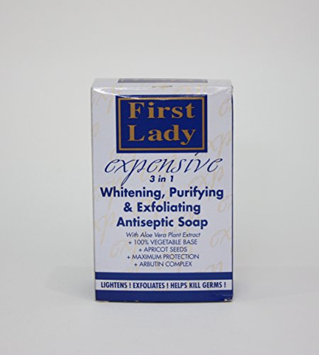 EXCLUSIVE SOAP EXPENSIVE 3in1 SKIN LIGHTENING | WHITENING | BRIGHTENING | BLEACHING | EXFOLIATING | PURIFYING ANTISEPTIC BAR 200g - With Aloe Vera Plant Extract & ARBUTIN Complex & Apricot Seeds - 100% Vegetable Base - for dark, black, asian skin types - helps with pigmentation problems - Lightens, Exfoliates, Helps kill germs!