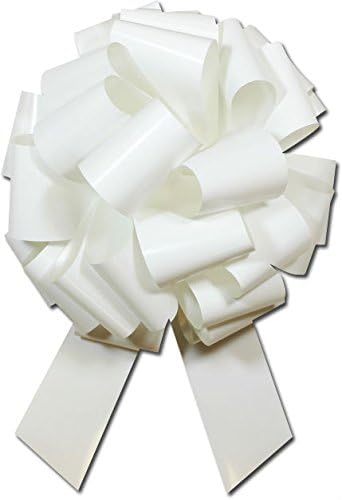 12inch diameter with 28 Loops Giant Gift Bows， Large Christmas Pull Bows for Gifts, Wreaths, Garlands,Large Car Bows,Large Gift Bows， color White