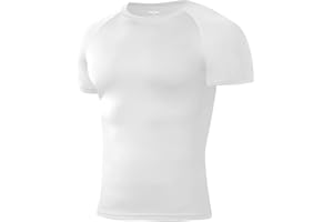Niksa Men's Compression T-Shirts, 1 Pack or 2 Packs Running Tops Short Sleeve Crew Neck Quick Dry Base Layer Shirts for Gym Sports Fitness Workout Cycling Training