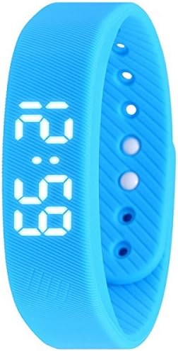 Smart Wristband Pedometer Bracelet Fitness Tracker Smart Watch With Step Calories Counter Distance Time / Date For Walking Running Kids Men Women,Blue