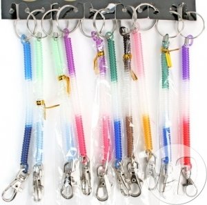 Preisvergleich Produktbild Set 10 Schlüsselanhänger Karabinerhaken Feder Verlängerungskabel