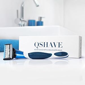 QSHAVE Men's Manual Shaving Razor,1pc Refill X3 blade, 1pc Refill X5 Cartridge& 1pc handle - Image 6