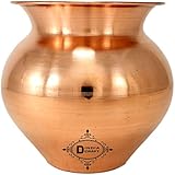 D INDIA CRAFT Copper Lota Kalash Yagya Havan Pooja 180GM 700 ML