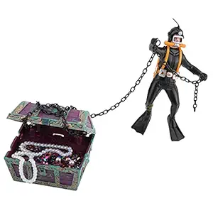 Fish Tank Treasure Box, Non?Toxic Stylish Fine Craftsmanship Beautiful Appearance Fish Tank Treasure Hunting Frogman for Fish Tank for Amateur