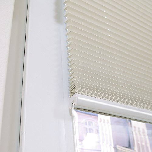 HOMELIA Thermo Klemmfix-Plissee, Stoff: 100% Polyester, Verdunklung / Blackout, verspannt ohne Bohren oder Schrauben, 080 x 130 beige - 4