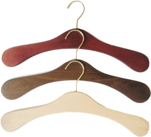 Hagspiel Kleiderbügel aus Holz, Garderobenbügel aus Buchenholz, natur lackiert 5 Stk.