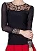 Helan Women's Lace Collar Lace Sleeve Openning Sexy Blouse UK 14 Black