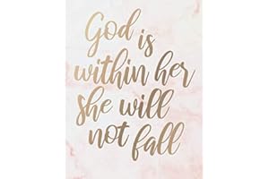 God is Within Her She Will Not Fall: Journal or Composition book. College Ruled Lined Christian Journal & Notebook for Women with Bible Verse Cover ... Pink Marble Design) (Large Size (8.5x11))